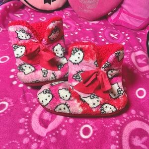Hello Kitty Y2k Pink Red Slipper Boots Womens 7/8